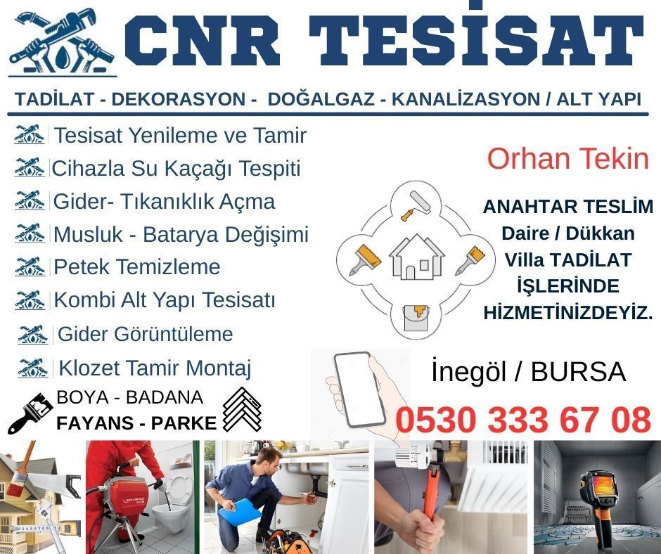 İnegöl Turgutalp Mahallesi Petek ve Kombi Tesisatı